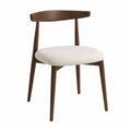 Silla de madera marrón con asiento de poliéster beige