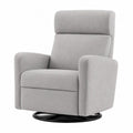 Sillón reclinable giratorio de tela gris claro 80x70x90 cm
