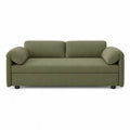 Sofá de tres plazas de tela verde 210x85x75 cm