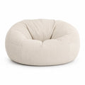 Silla Puff Redonda de Pana Beige 80 cm