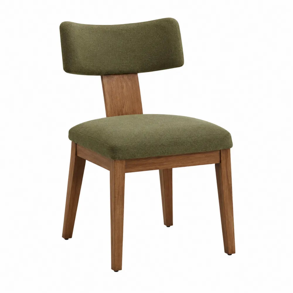 Silla de madera y tela de poliéster verde 85 cm